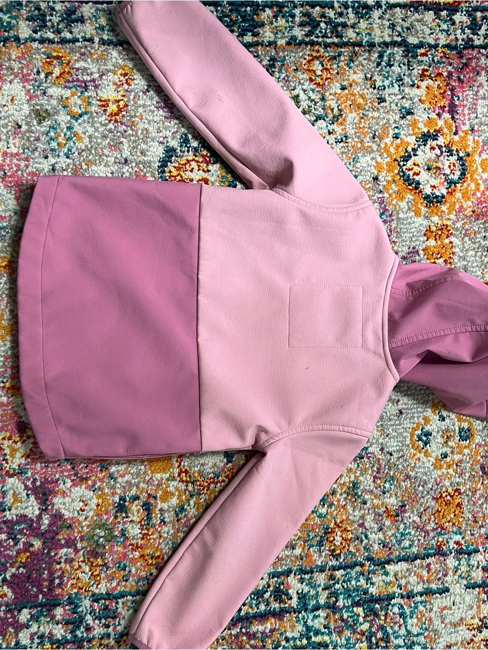 5T Cat & Jack Color Block Two-Tone Pink Hooded Jacket - Picture 9 of 11